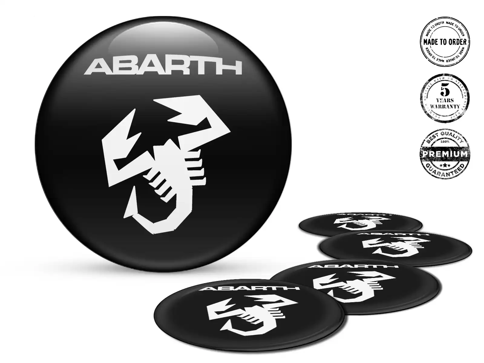 Fiat Abarth Emblema de Rueda Edición Pegatinas de Cúpula Premium